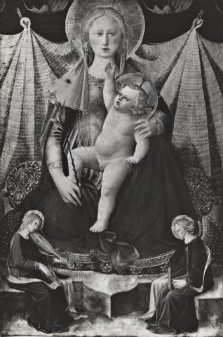 Anonimo — Strozzi Zanobi - sec. XV - Madonna con Bambino in trono e angeli musicanti — insieme